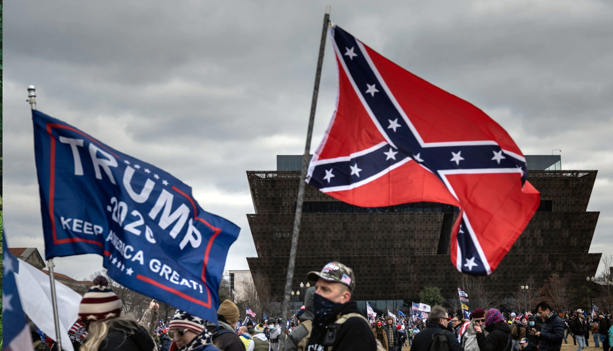 Confederate and Trump flags